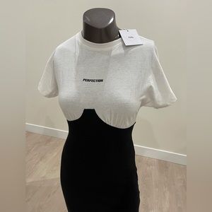 Adika Perfection Black And White Mini  Dress Corset Style Size Small NWT